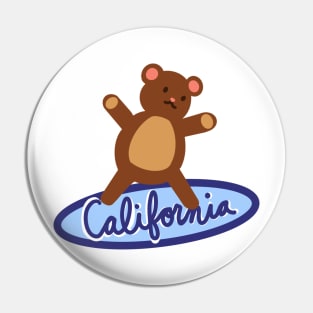 California Surfing Bear Pin