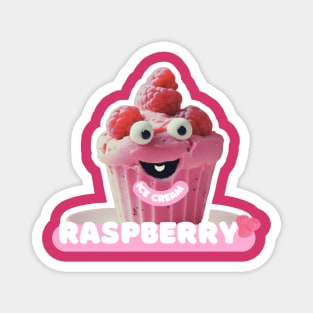 Raspberry sorbet ice cream -funny cartoon Magnet