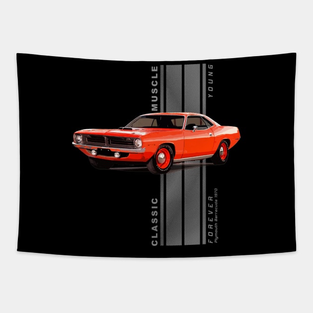 Plymouth Barracuda Classic American Muscle Cars Vintage Tapestry by Jose Luiz Filho