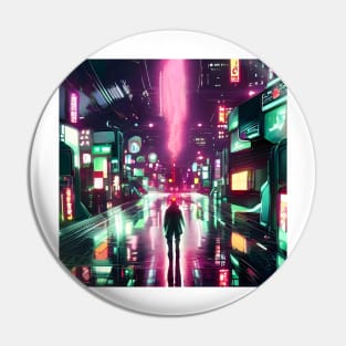 Neo Tokyo in Space - Night Lights - Unrealistic Pin