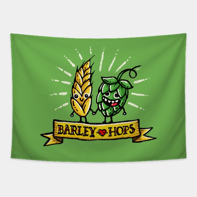 BARLEY LOVE HOPES Tapestry by Walmazan