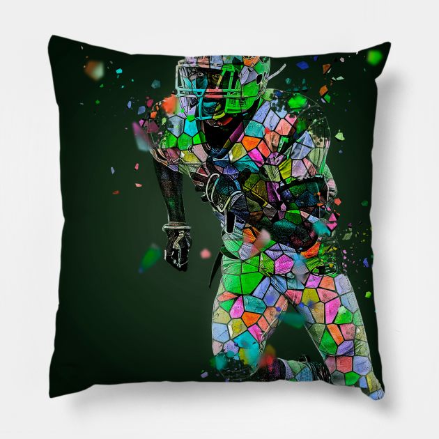 Live life in colour - American football player Pillow by Montanescu