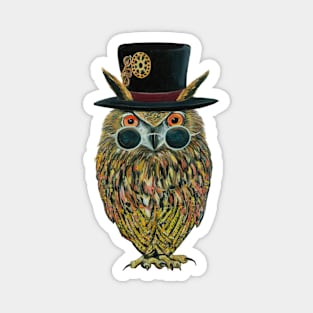 Professor Owl The Steampunk Scientist Magnet