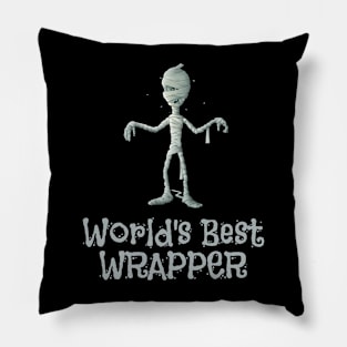 World's Best Wrapper Halloween Mummy Design Pillow