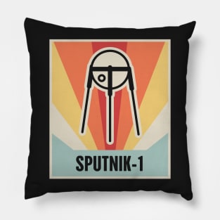 Sputnik-1 | Vintage Style Space Race Design Pillow