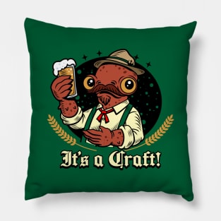 Funny Craft Beer Loving Alien Gift For Beer Drinkers Pillow