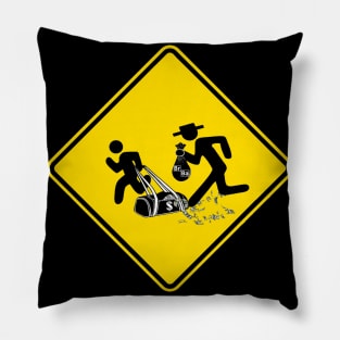 Breaking bad Road Sign yellow Pillow