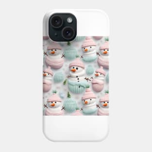 Cute Snowmen Vintage Chrismas Knitted Pattern Phone Case