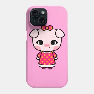 Cute Little Piggy in Ao dai Ngu Than Phone Case