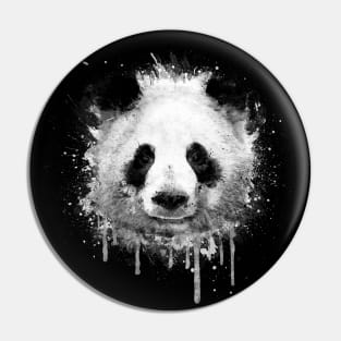 Cool Abstract Panda Portrait in Black & White Pin