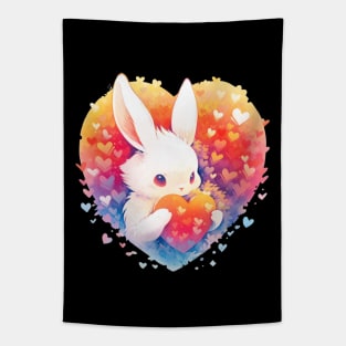 Cute Love Bunny Easter Valentine Tapestry