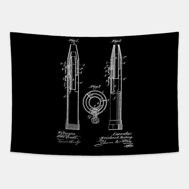 Fire Hose Vintage Patent Drawing Tapestry by TheYoungDesigns