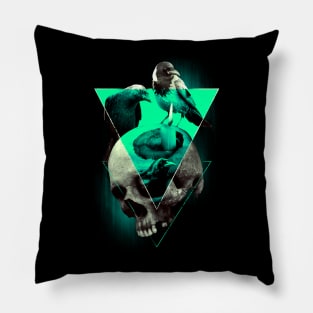 Gothic Skull & Crows Pillow