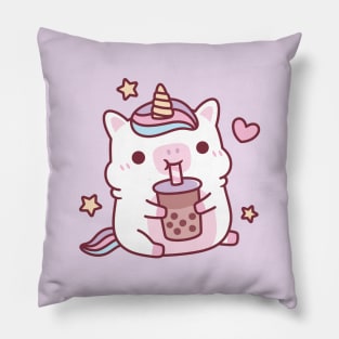 Cute Chubby Unicorn Love Boba Milk Tea Pillow