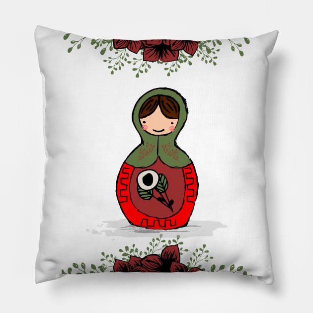 Russian doll Pillow by TheTinyGraphics