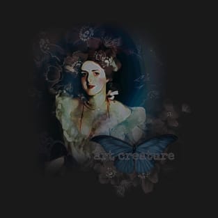 Aesthetics, darkness, gothic, romantic, moon, dark academia, love, romantic, statue, vintage, retro, artistic, artsy, classy, butterfly, flowers, floral T-Shirt