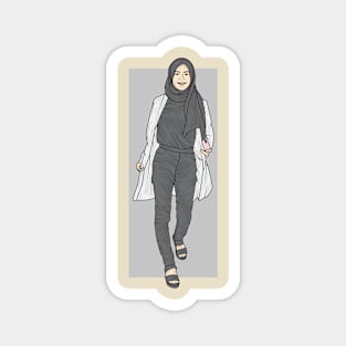 Woman In Black And White Outfit Magnet