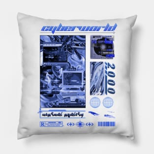 Cybercore World Y2K Design Pillow