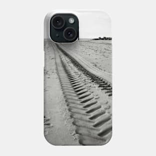 Tractor tracks along the beach at Sea Palling, Norfolk, UK Phone Case