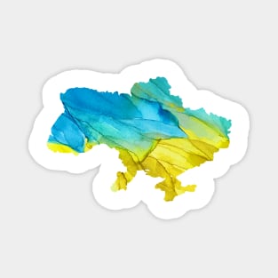 Watercolor Ukranian Map Magnet