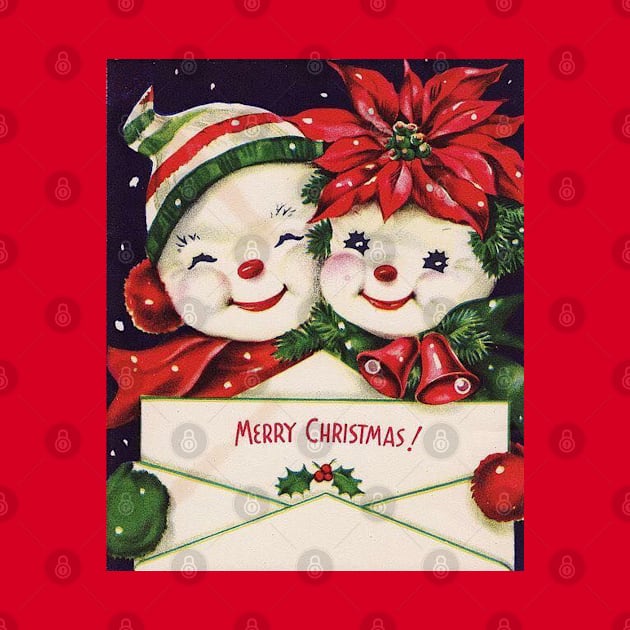 Snowman Couple Vintage by tfortwo