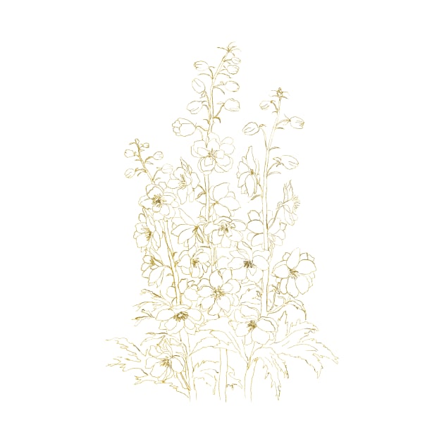Larkspur drawing golden by colorandcolor