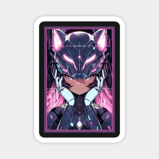 Anime Cat Girl | Quality Anime Design | Chibi Cat Girl Miaw | Manga Anime Art Magnet