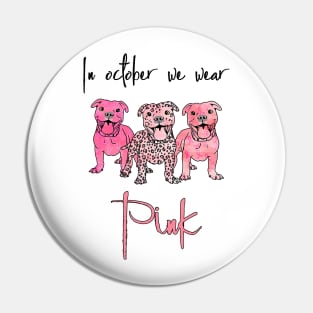 In October We Wear Pink T-shirt Bulldog Pink Pumpkin Breast Cancer Awareness October Month T-shirt Pin