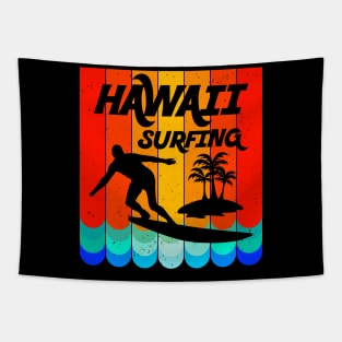 Vintage Hawaii Surfing Label Iconic Special Tapestry