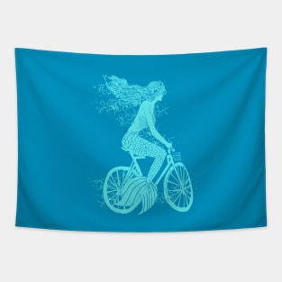 Mermaid on a Bike Tapestry