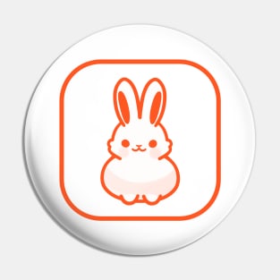 Orange Bunny Cute Minimalist Aesthetic Design Pin