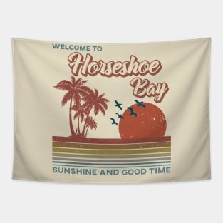 Horseshoe Bay Beach - Horseshoe Bay Beach Retro Sunset Tapestry