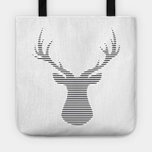 Deer - strips - gray and white. Tote