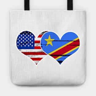 Democratic Republic of the Congo DRC USA Twin Flag Tote