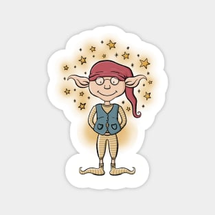 Magical Podgy Elf Digital Illustration Magnet