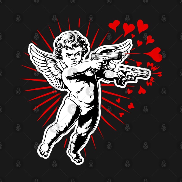 Spreading Love Cupid Cherub Shooting Hearts from Valentine's  Guns by ChattanoogaTshirt