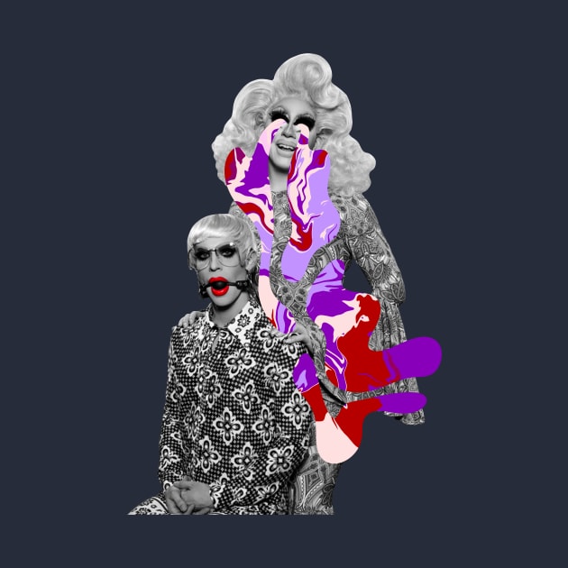 Trixie Mattel And Katya zamolodchikova Trippy Purple Single Tears Halloween Design 1 by KalanisArt