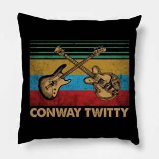 Graphic Proud Twitty Name Guitars Birthday 70s 80s 90s Pillow