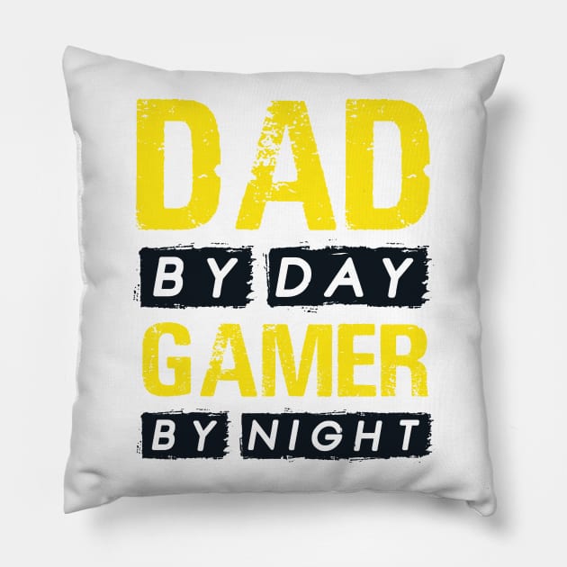 Dad by Day Gamer by Night Pillow by GMAT