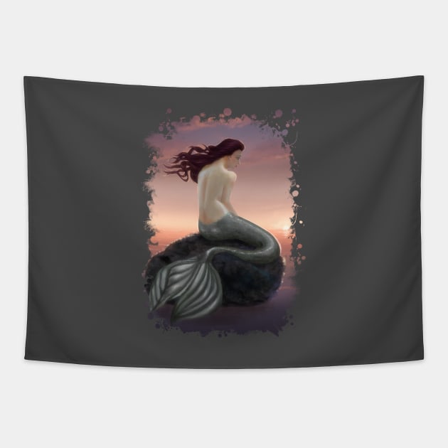 Mermaid and Sunset Tapestry by 3vaN