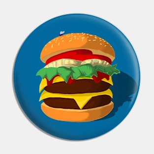 Fly On Double Cheeseburger Pin