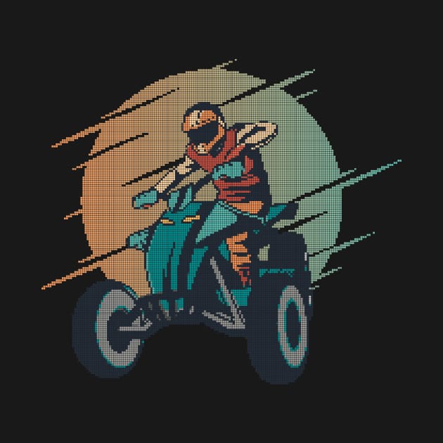 Pixel Quad Biker - low-bit graphics - gift by sweetczak