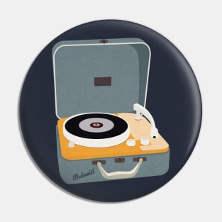 Textured Little Vintage Record Player Pin
