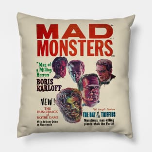 Mad Monsters Vintage Horror classic magazine cover Pillow