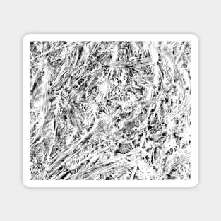 Monochrome simulated petrified grasses Magnet