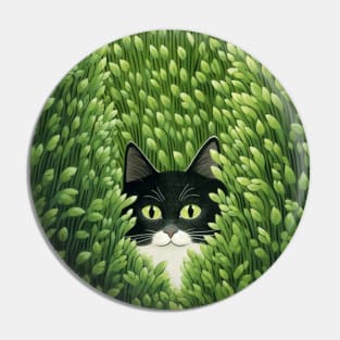 Cat in the green grass Pin