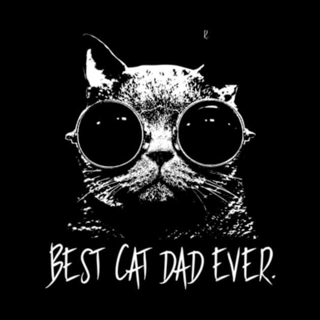 Best Cat Dad Ever Vintage Retro Cat Father Men by StuSpenceart