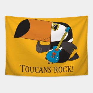 Toucans Rock, Cute Funny Toucan Bird Tapestry