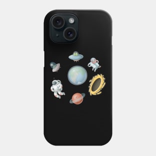 Astronaut, Dogstronaut and Aliens. Phone Case