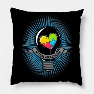 autism light bulb Pillow